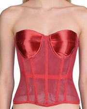 NURO Women's Sexy Sheer Lace Corset Top