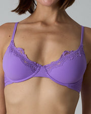 NURO Women's Lace Unlined Full Coverage Underwire Bra, French Style Lace Trim Bra