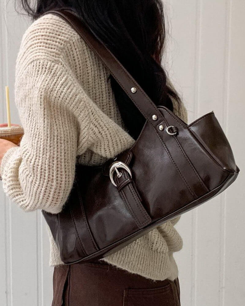 NURO Women's Large Capacity PU Tote Bag Retro Street Shoulder Hobo Bag