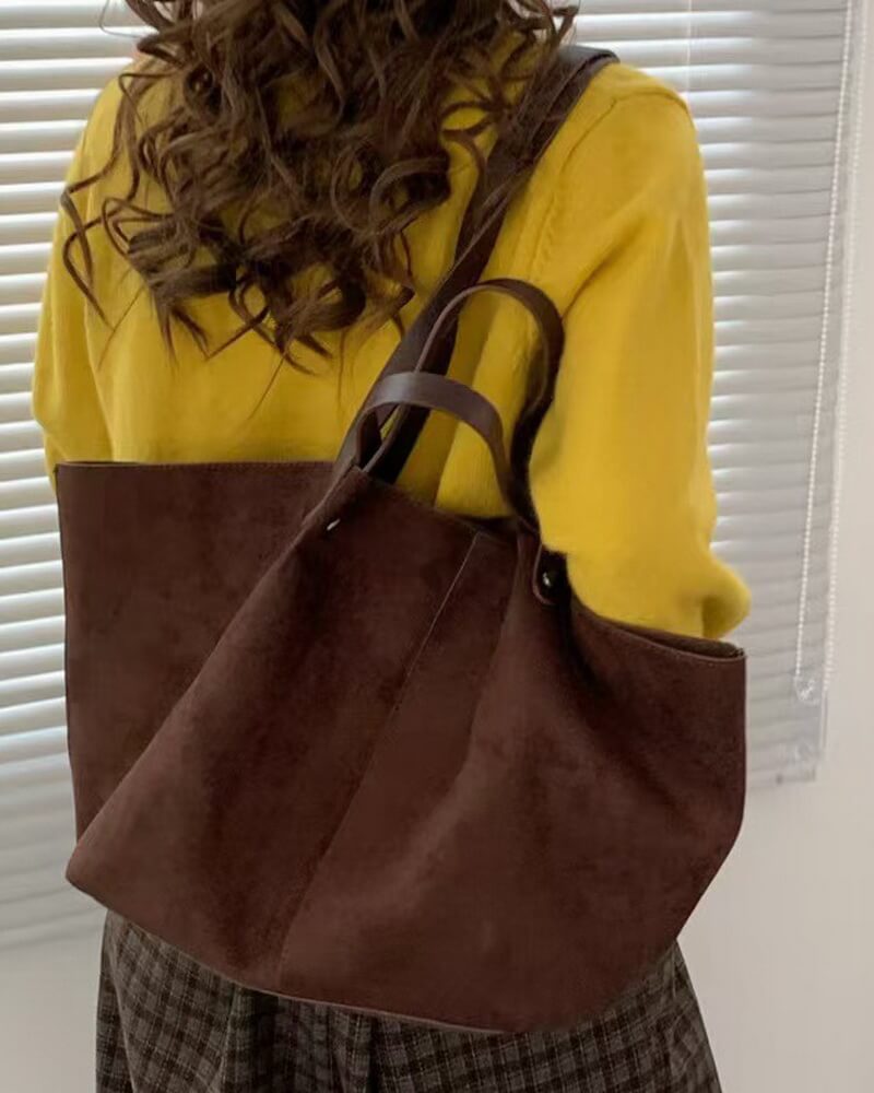 NURO Women's Large PU Tote Bag Vintage Casual Everyday Shoulder Bag