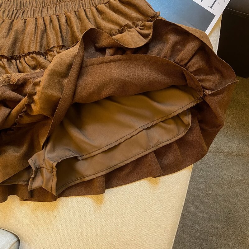 NURO Women's Layered Tiered Cake Skirt with Elastic Waist - Casual Stretch A-Line Mini Skirt, Retro Tiered Midi Skirt