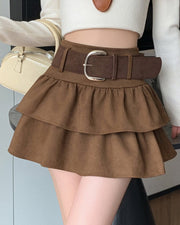 NURO Women's Layered Tiered Mini Skirt - Sweet & Chic Pleated Short Skirt with Patchwork Design, Casual A-Line Skirt