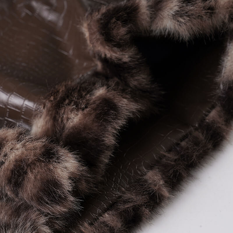 NURO Women's Leopard Print PU Leather Patchwork Hot Pants | Low Waist Faux Fur Bodycon Shorts | Y2K Streetwear Shorts