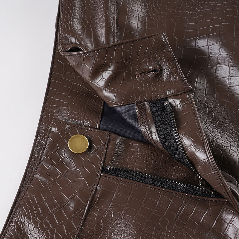 NURO Women's Leopard Print PU Leather Patchwork Hot Pants | Low Waist Faux Fur Bodycon Shorts | Y2K Streetwear Shorts