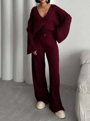 NURO Women's Long Sleeve Button Detail Jogger Set | Casual Solid Color Two Piece Outfit | Patchwork Streetwear Loungewear