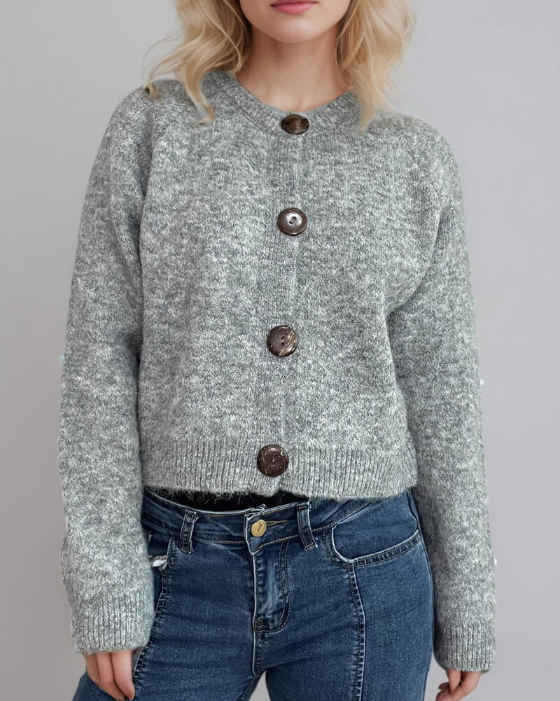 NURO Women's Long Sleeve Cardigan - Oversized Button Front Knit Sweater, Casual Loose Fit Cover-Up