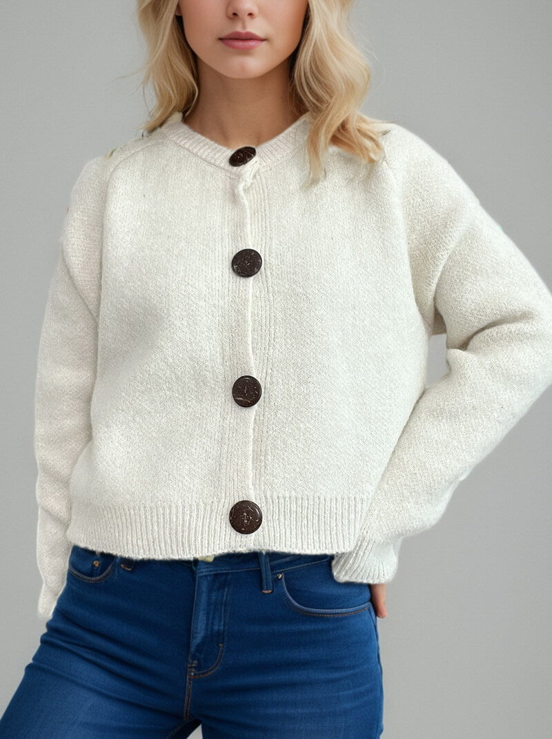 NURO Women's Long Sleeve Cardigan - Oversized Button Front Knit Sweater, Casual Loose Fit Cover-Up