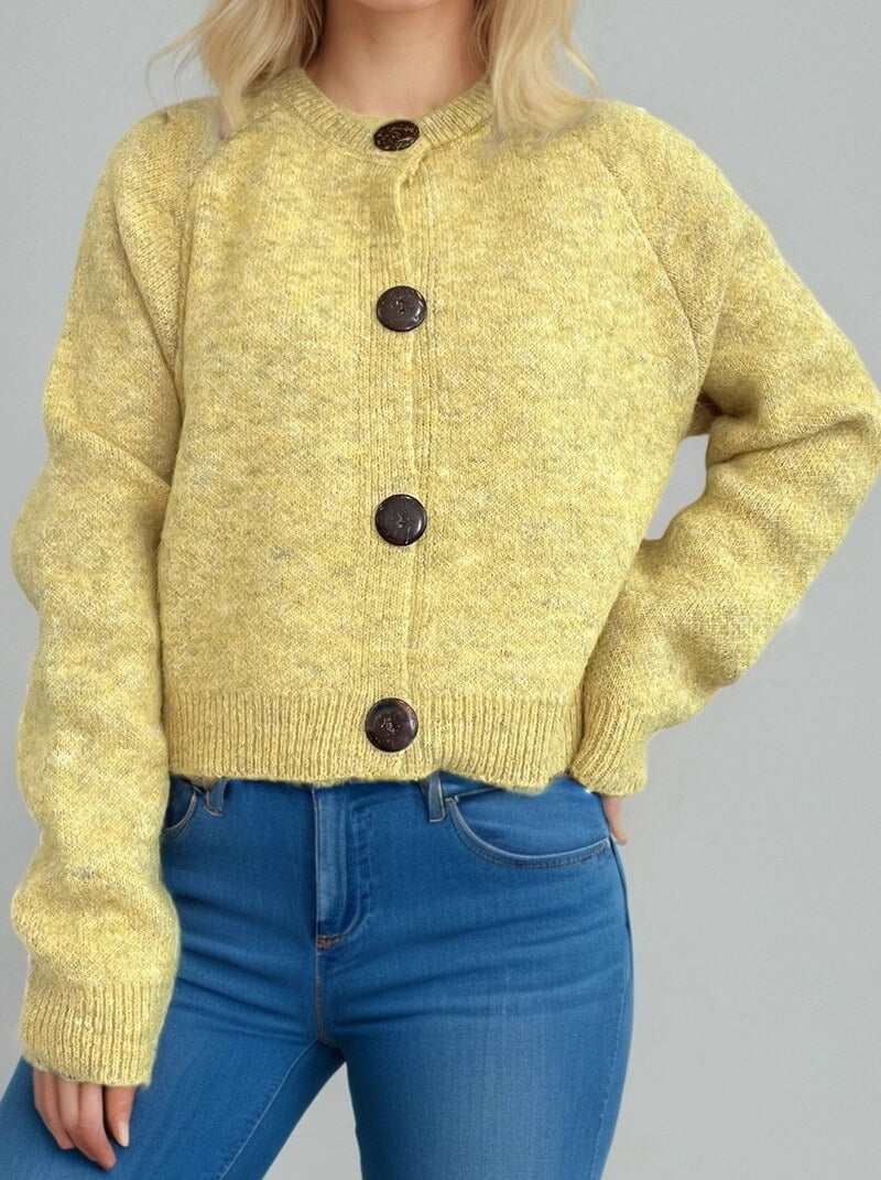 NURO Women's Long Sleeve Cardigan - Oversized Button Front Knit Sweater, Casual Loose Fit Cover-Up