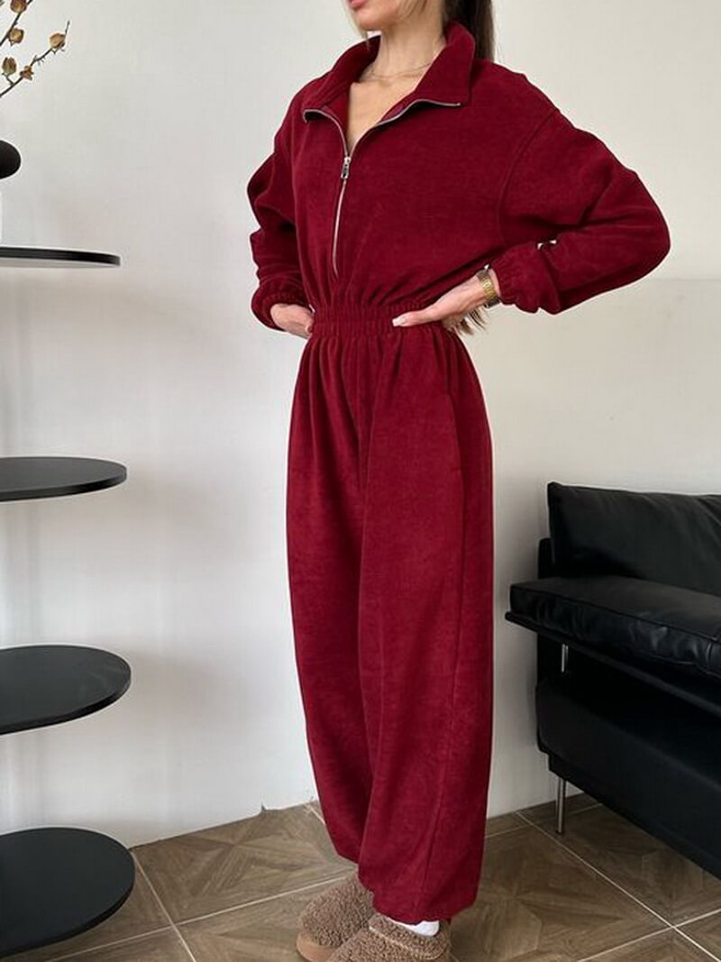 NURO Women's Long Sleeve Jumpsuit - Casual Elastic Waist One Piece Romper