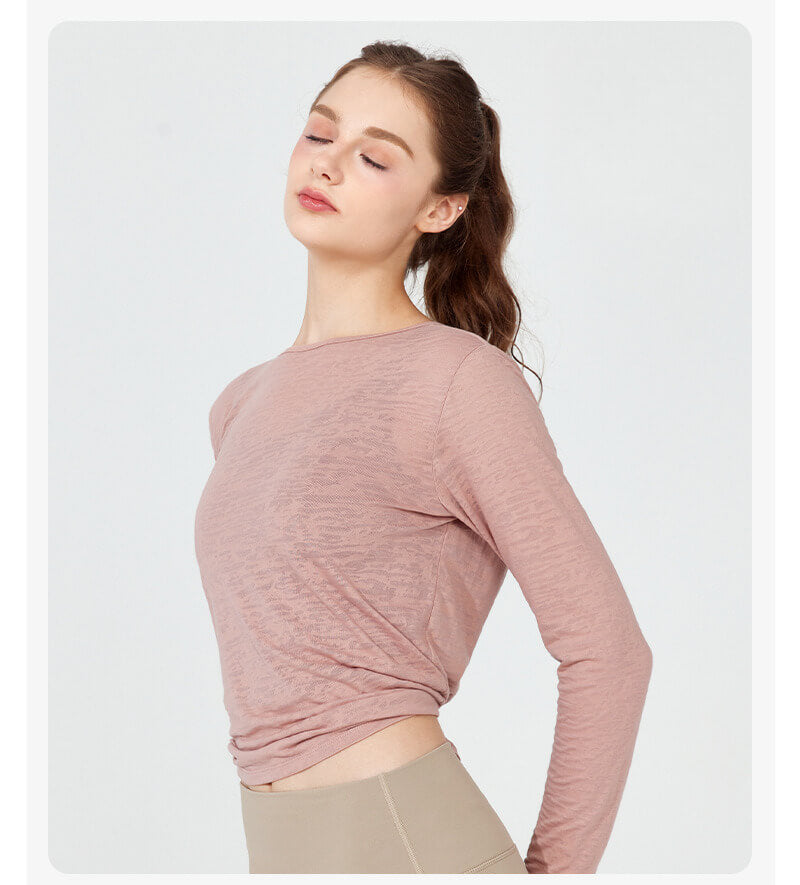 NURO Women's Long Sleeve Quick-Dry Workout Tee