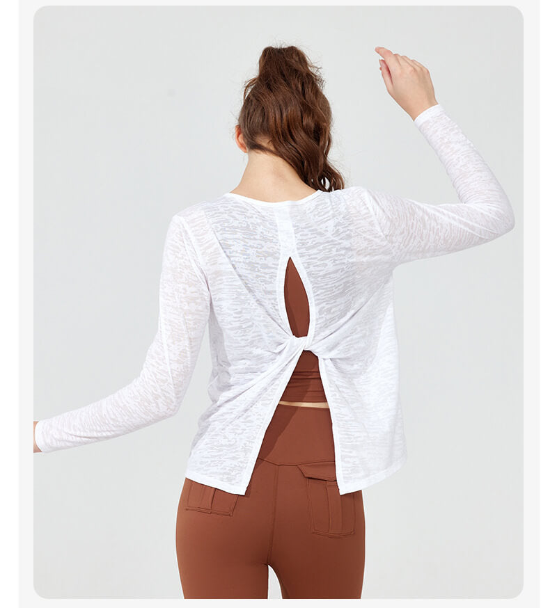 NURO Women's Long Sleeve Quick-Dry Workout Tee