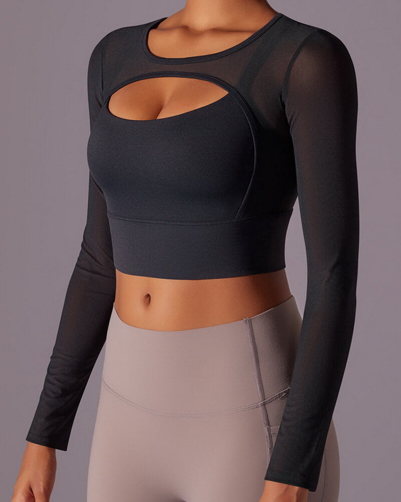 NURO Women's Long Sleeve Quick-Dry Workout Top, Lightweight Fitness Tee