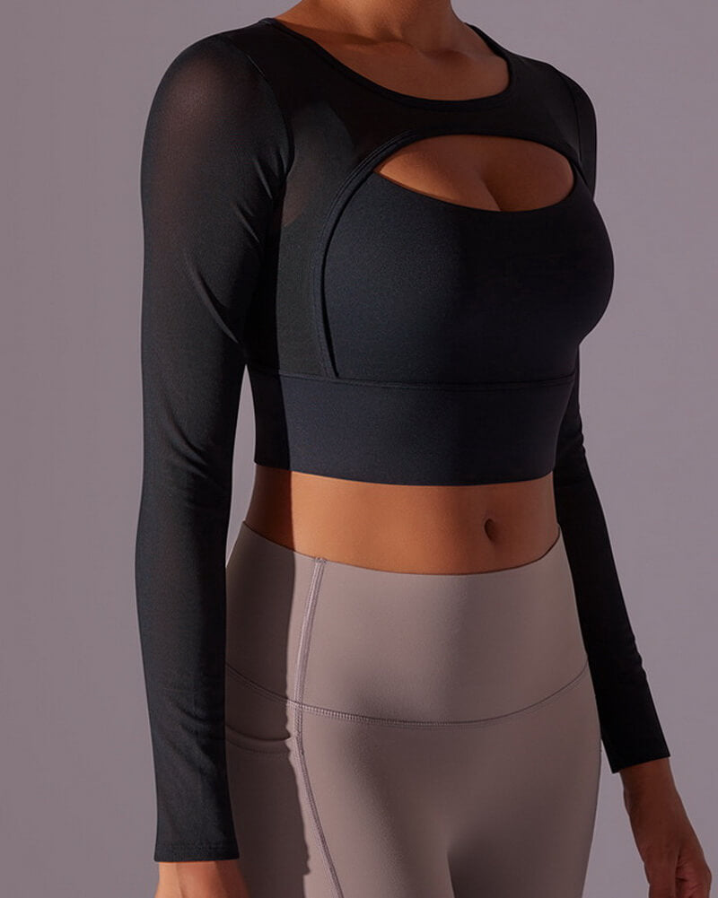 NURO Women's Long Sleeve Quick-Dry Workout Top, Lightweight Fitness Tee