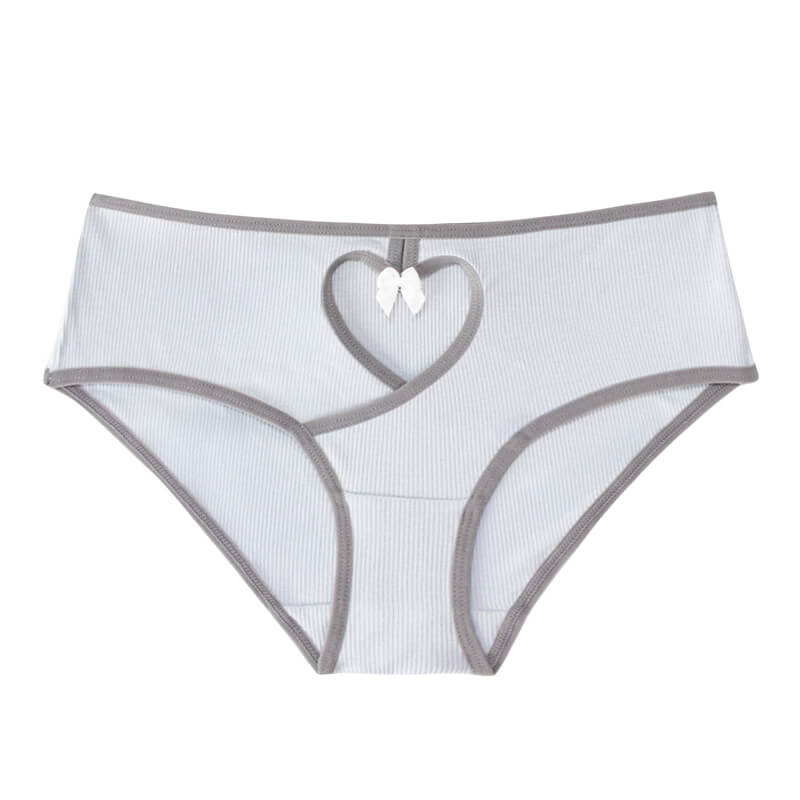 NURO Women's Low-Rise Ribbed Bow Panty, Breathable Color-Block Underwear