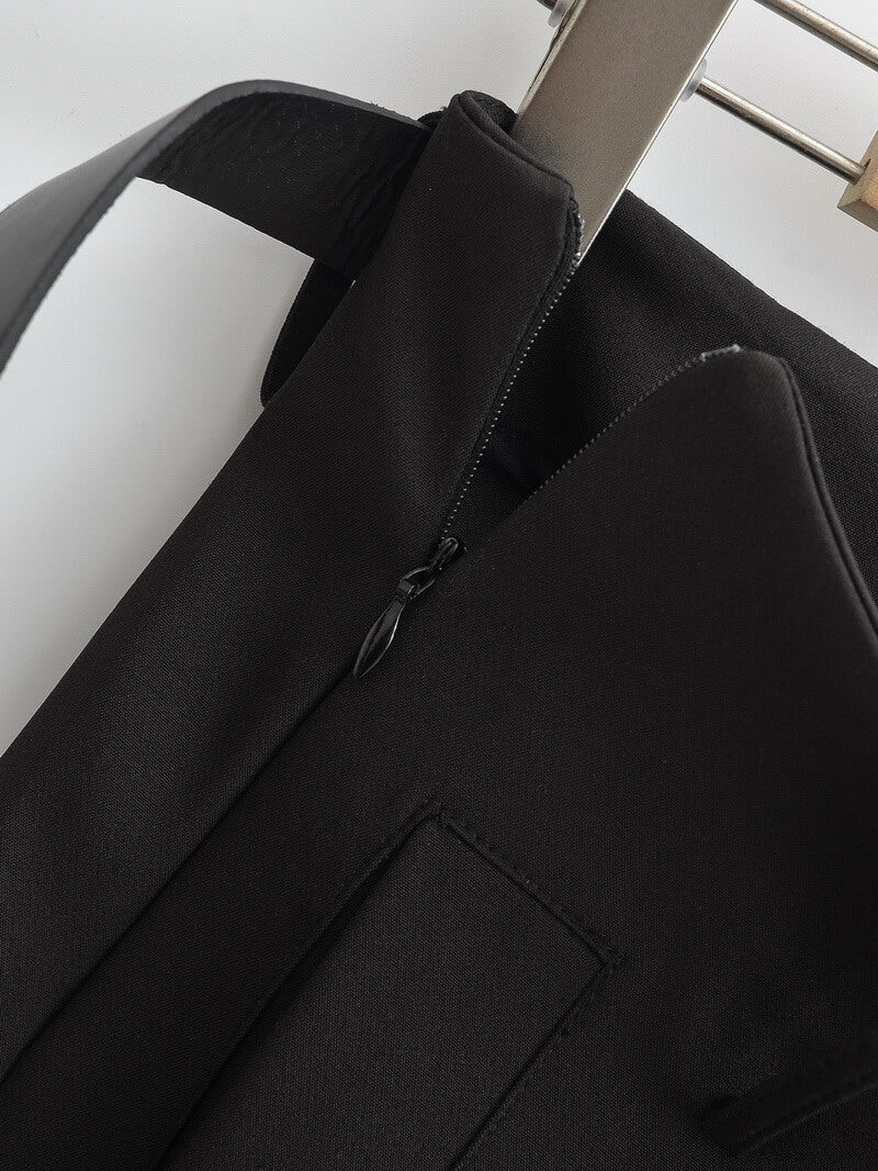 NURO Women's Low-Rise Trousers, V-Waist Belted Wide Leg Pants