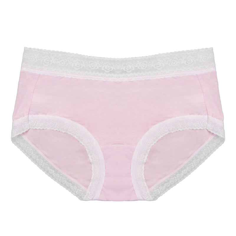 NURO Women's Mid-Rise Cotton Lace Panty, Breathable Hipster Underwear