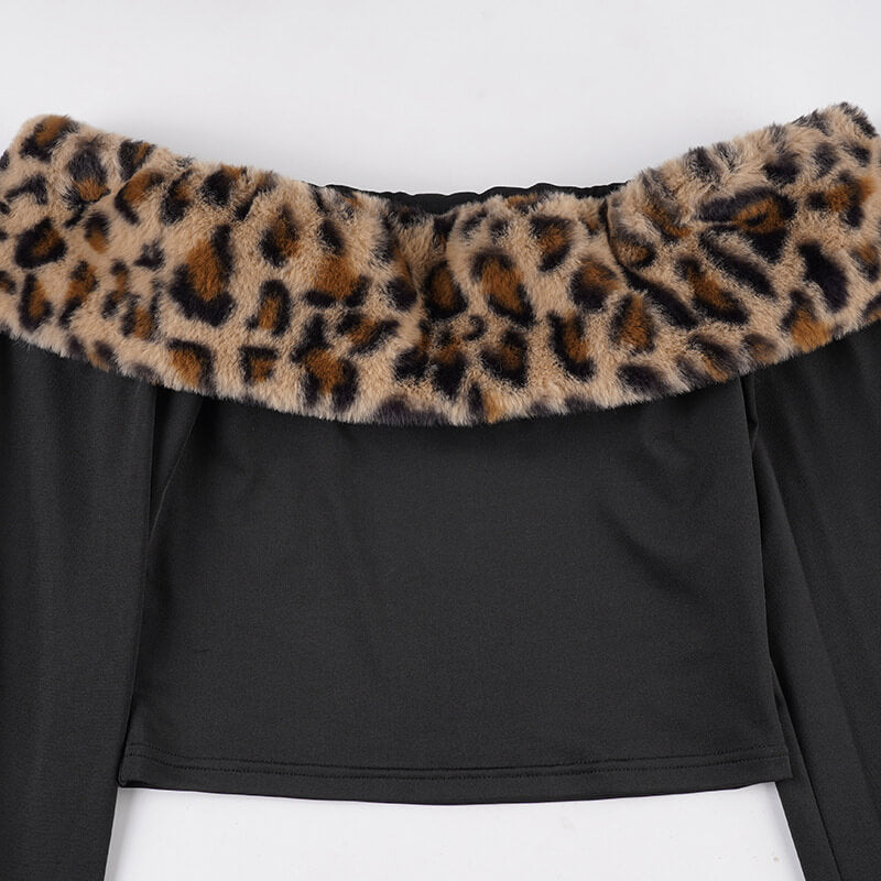 NURO Women's Milk Silk Sleeveless Top | Leopard Print Patchwork Crop Top