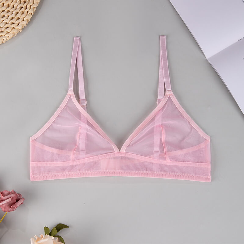 NURO Women's Non-Wired Bralette Triangle Bra with Sheer Mesh, Ultra-Thin Seamless Underwear for Wholesale