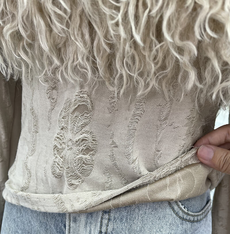 NURO Women's Off-Shoulder Knit Top, Long Sleeve Distressed Cropped Sweater with Bell Sleeves, Bodycon Sexy Casual Shirt