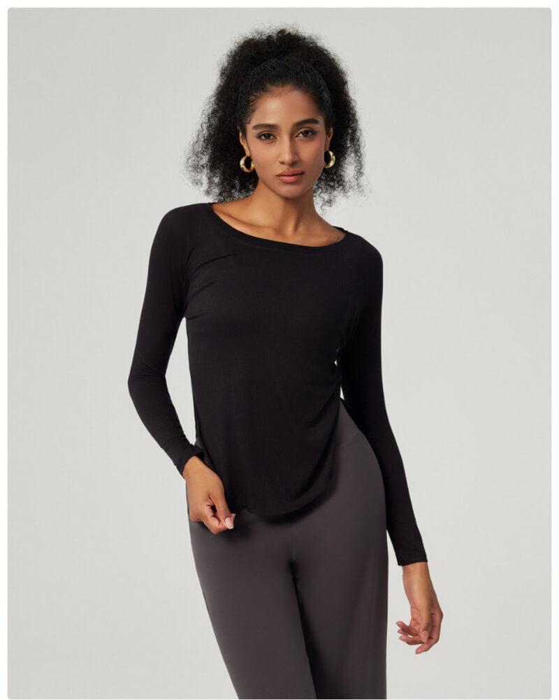 NURO Women's Off-Shoulder Modal Long Sleeve Top