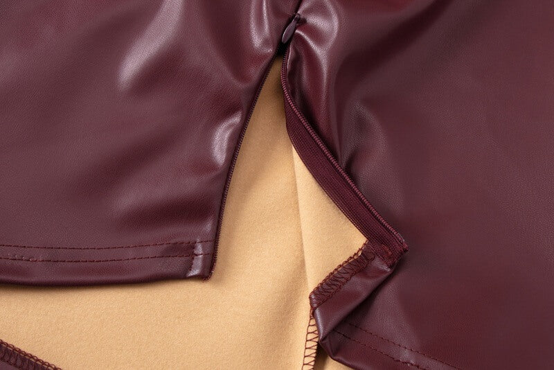 NURO Women's Off-Shoulder PU Leather Sleeve Top - Asymmetric Cropped Cami with Detachable Sleeves, Streetwear Crop Top