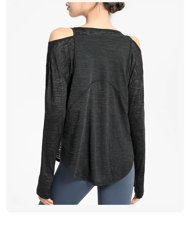 NURO Women's Oversized Burnout Texture Long Sleeve Cover-Up