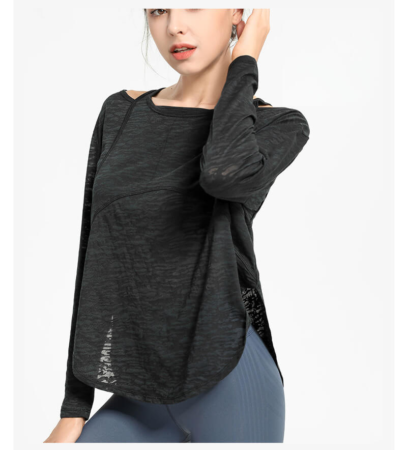 NURO Women's Oversized Burnout Texture Long Sleeve Cover-Up