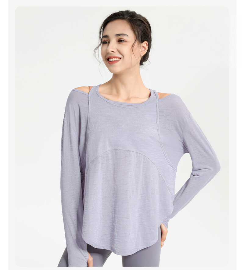 NURO Women's Oversized Burnout Texture Long Sleeve Cover-Up