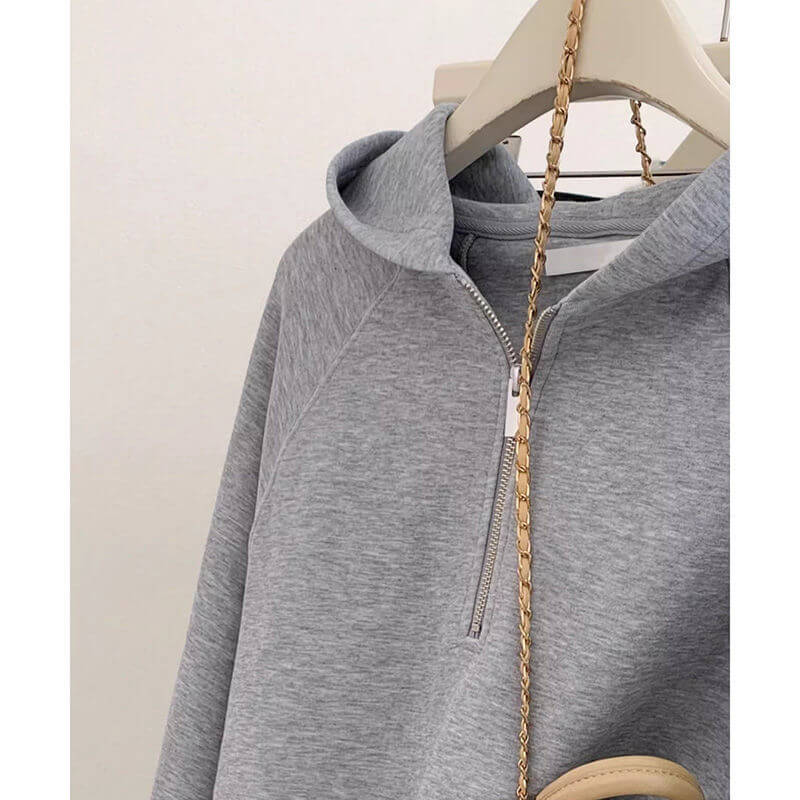 NURO Women's Oversized Fleece-Lined Hooded Pullover, Long Sleeve Half Zip Cartoon Graphic Sweatshirt