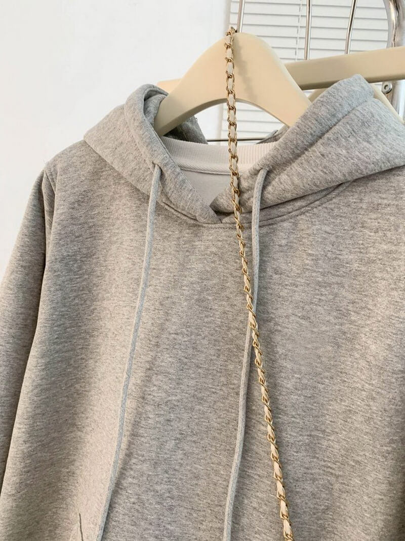 NURO Women's Oversized Hooded Pullover, Fleece Lined Long Sleeve Letter Graphic Sweatshirt