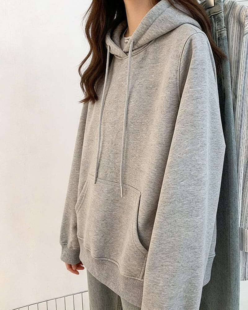 NURO Women's Oversized Hooded Pullover, Fleece Lined Long Sleeve Letter Graphic Sweatshirt
