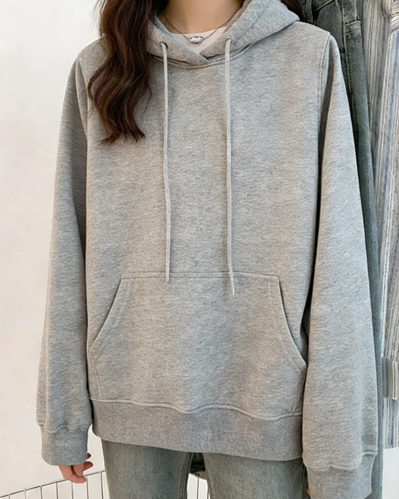 NURO Women's Oversized Hooded Pullover, Fleece Lined Long Sleeve Letter Graphic Sweatshirt