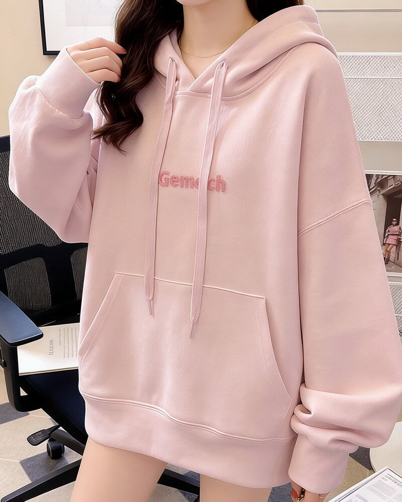 NURO Women's Oversized Hooded Sweatshirt, Fleece Lined Long Sleeve Cartoon Graphic Pullover