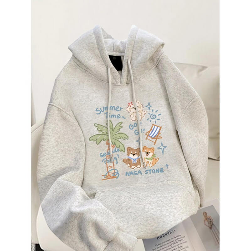 NURO Women's Oversized Pullover Hoodie, Fleece Lined Long Sleeve Graphic Casual Sweatshirt