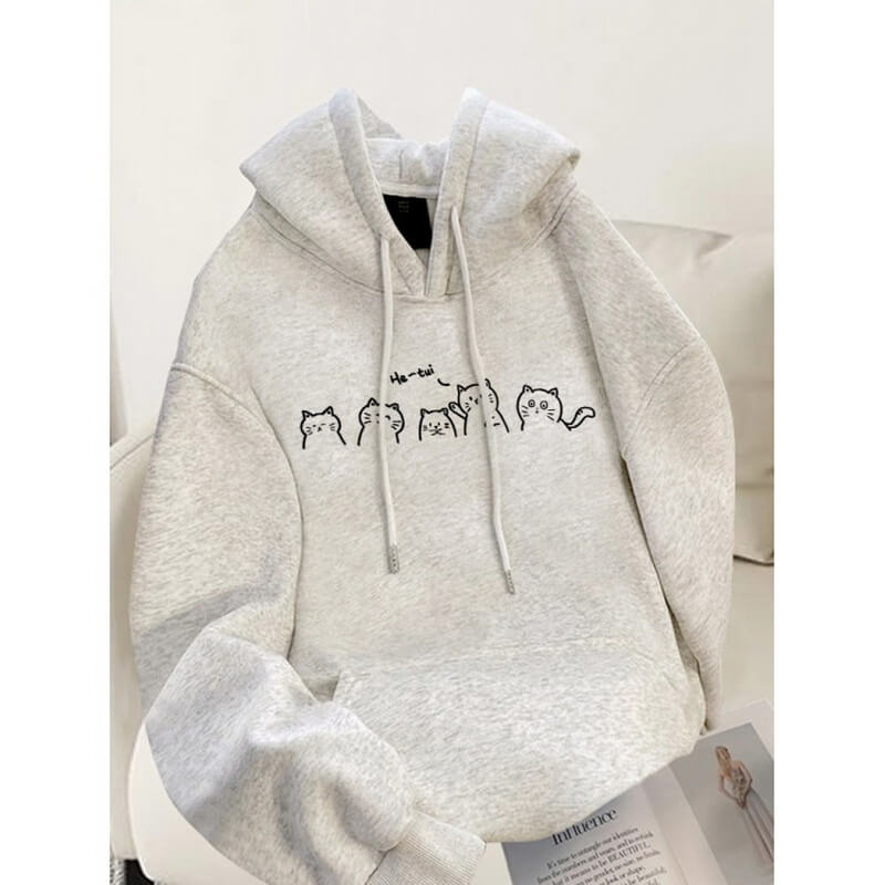 NURO Women's Oversized Pullover Hoodie, Fleece Lined Long Sleeve Graphic Casual Sweatshirt