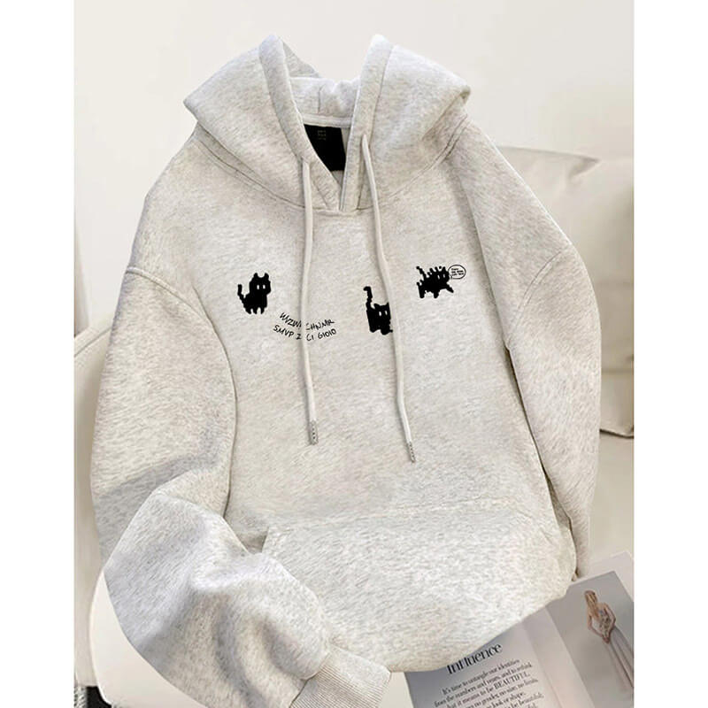 NURO Women's Oversized Pullover Hoodie, Fleece Lined Long Sleeve Graphic Casual Sweatshirt
