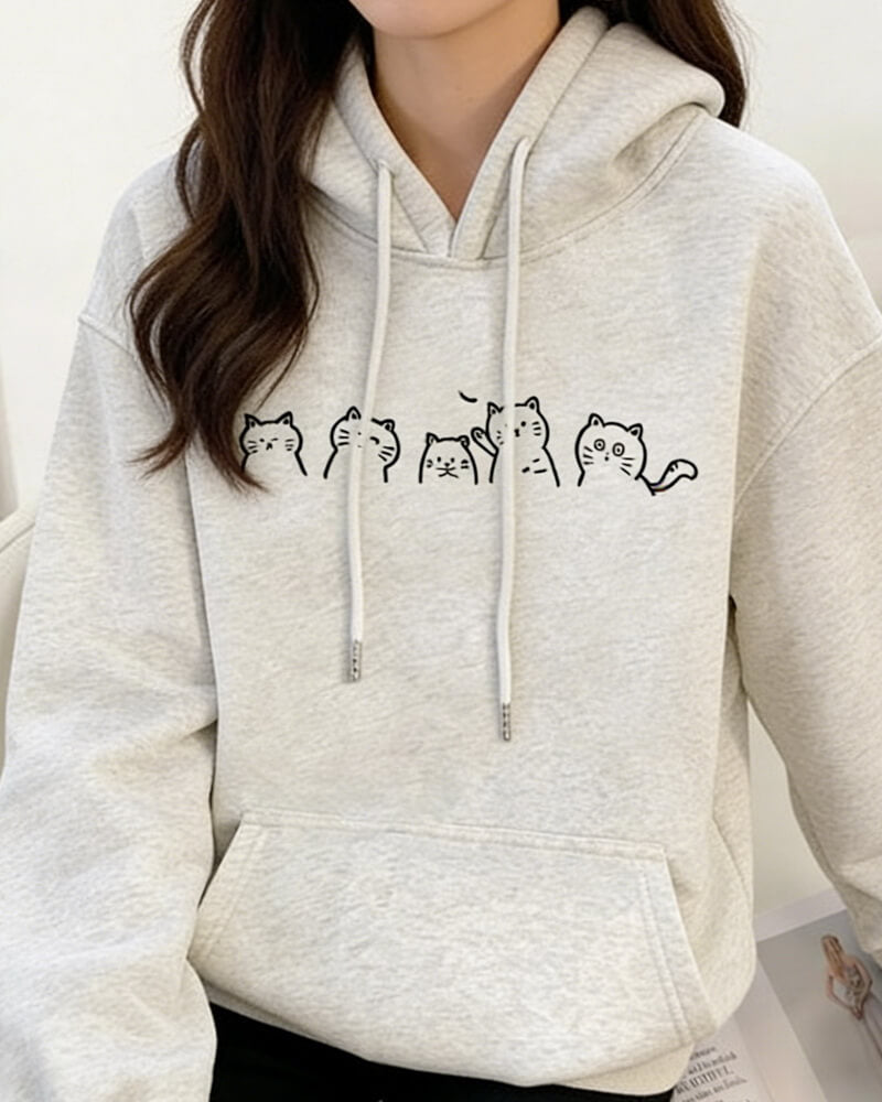 NURO Women's Oversized Pullover Hoodie, Fleece Lined Long Sleeve Graphic Casual Sweatshirt