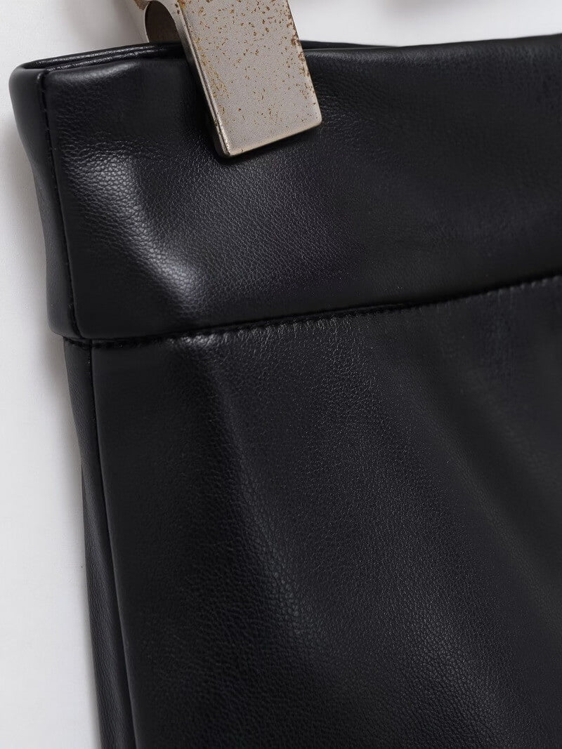 NURO Women's PU Leather High Slit Pencil Skirt