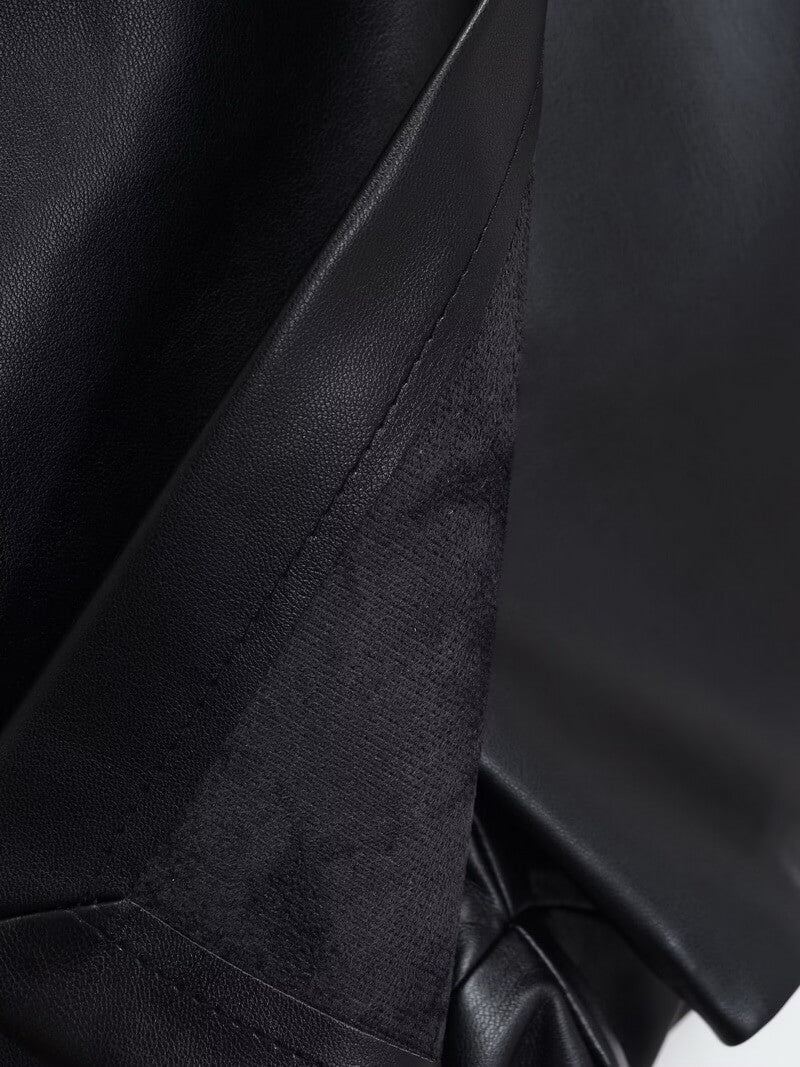 NURO Women's PU Leather High Slit Pencil Skirt