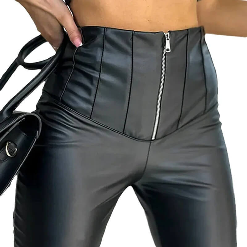 NURO Women's PU Leather Pencil Pants