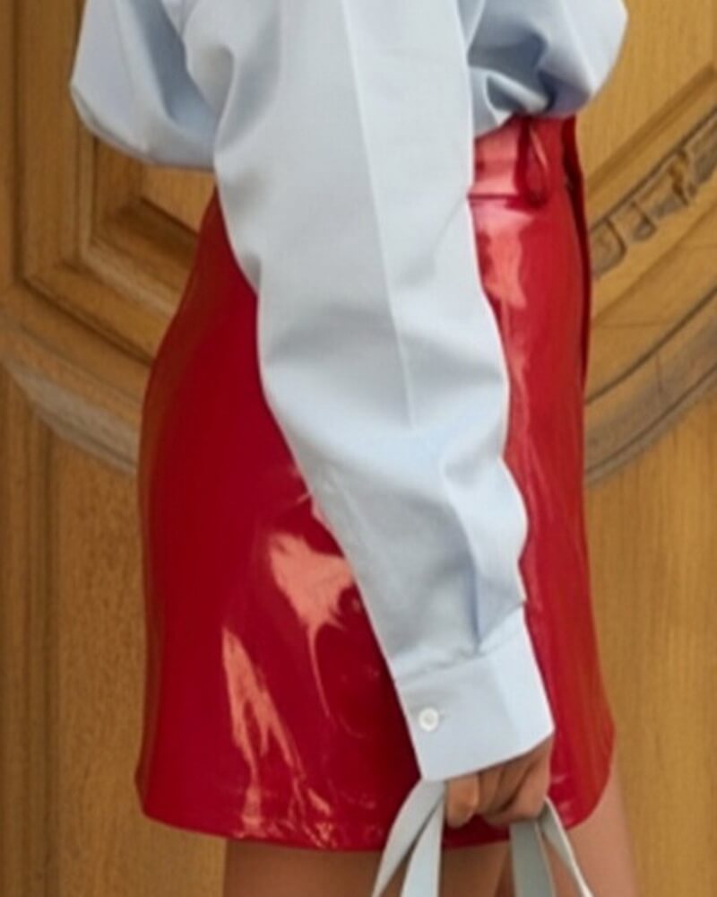 NURO Women's PU Leather Pencil Skirt - Bodycon Mini Skirt for Office and Night Out, Sexy Slim Fit Skirt