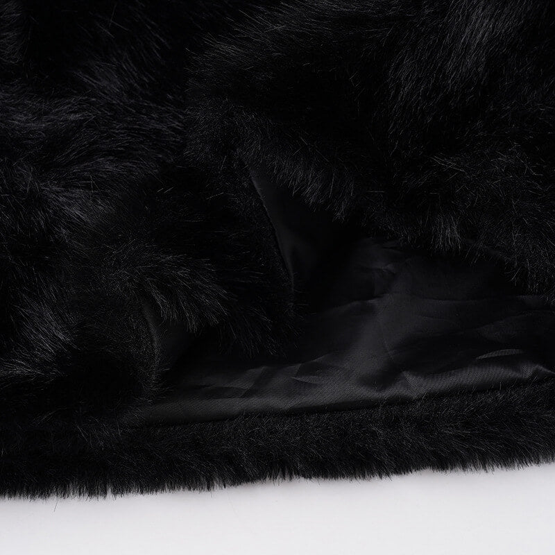 NURO Women's Patchwork Bodycon Mini Skirt | Sexy Streetwear Stretch Skirt | Faux Fur & Knit Mixed Material Short Skirt