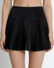 NURO Women's Plaid Wool Blend Pleated Skirt – High Waist A-Line Mini Skirt