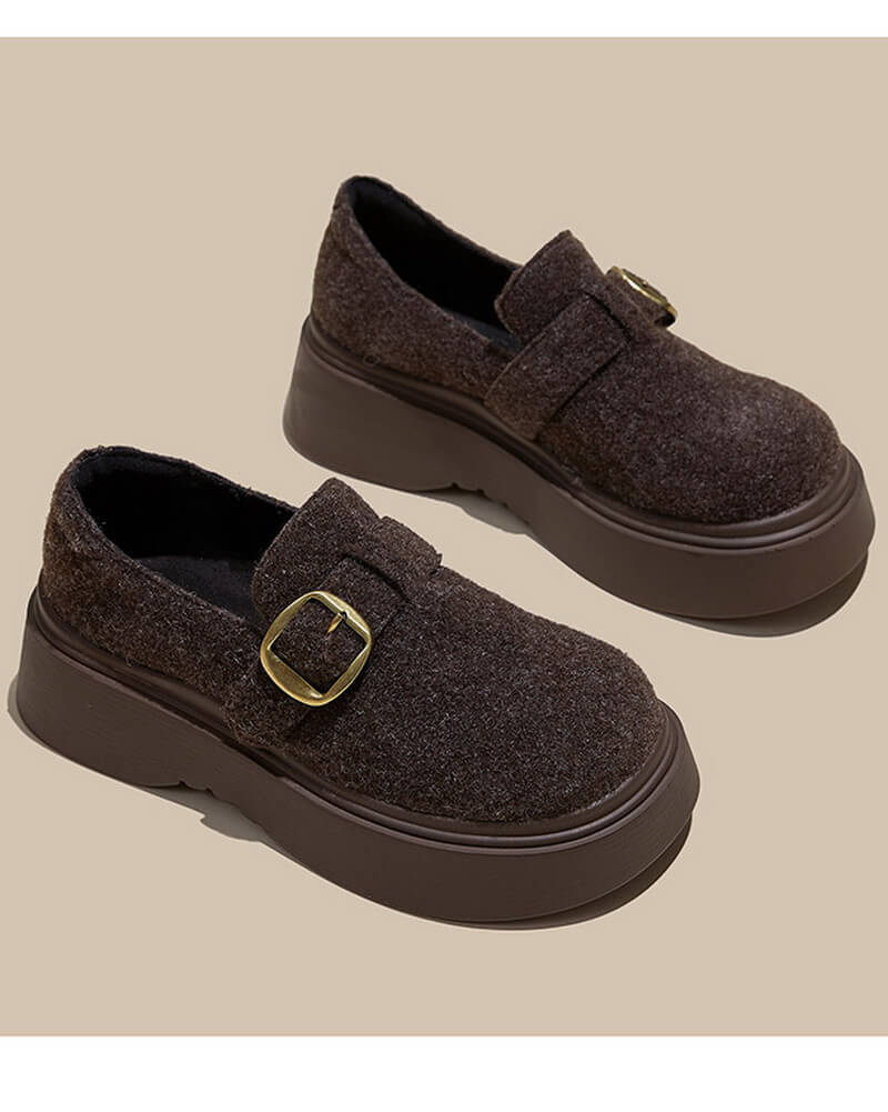 NURO Women's Platform Mary Jane Flats Round Toe Slip-On Casual Shoes