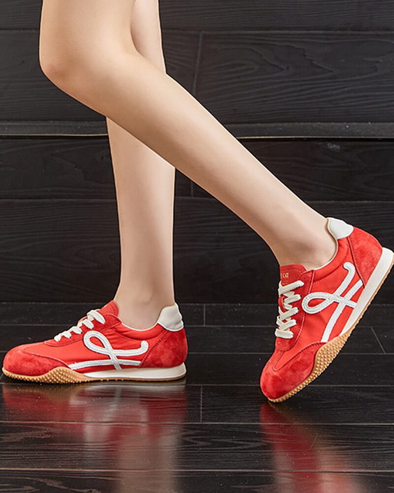 NURO Women's Platform Retro Running Shoes Casual Lace-Up Sneakers