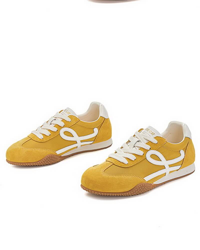 NURO Women's Platform Retro Running Shoes Casual Lace-Up Sneakers