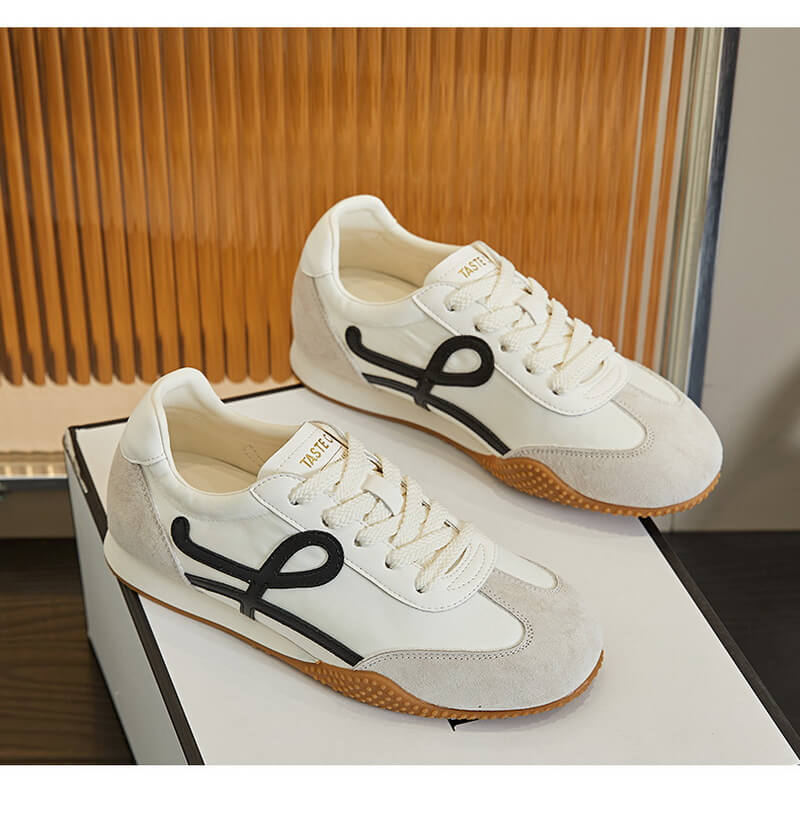 NURO Women's Platform Retro Running Shoes Casual Lace-Up Sneakers
