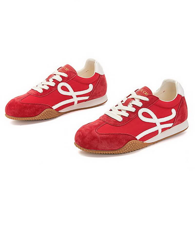 NURO Women's Platform Retro Running Shoes Casual Lace-Up Sneakers