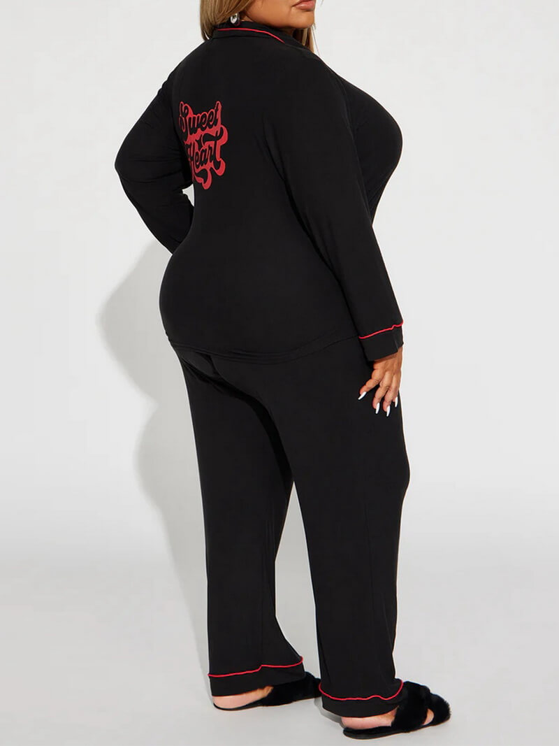 NURO Women's Printed Button-Down Loungewear Set Long Sleeve Pajamas with Pants, Soft Polyester Blend Home Sleepwear for Fall Winter Spring