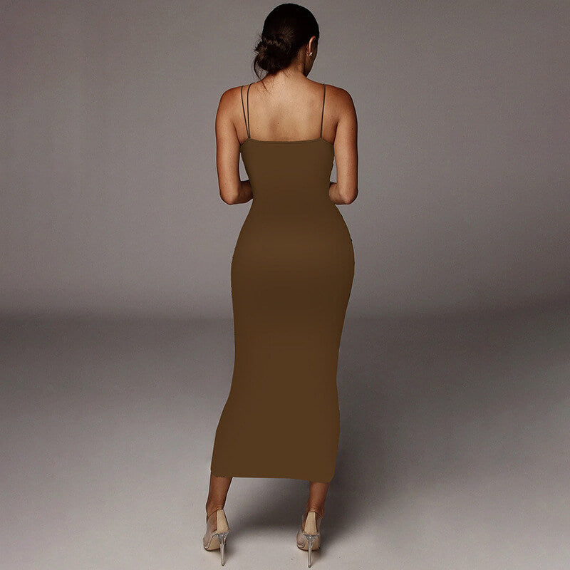 NURO Women's Printed Sleeveless Pencil Dress, Sexy U-Neck Midi Bodycon Dress